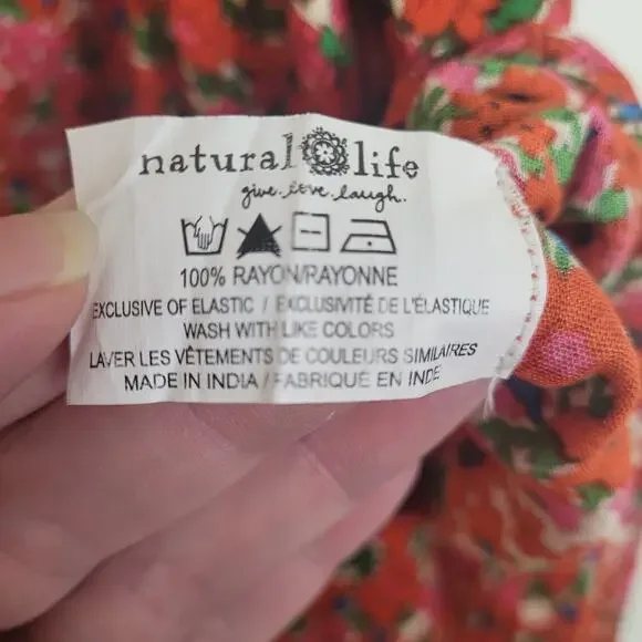 New Natural Life Tricia red and blue mixed floral maxi dress XL Cottagecore Boho - Picture 10 of 10